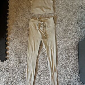 Year of Ours Tan Football Leggings Set